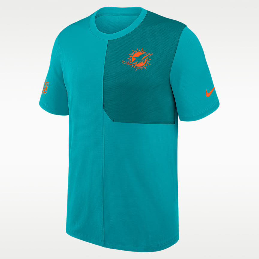 Miami Dolphins Sideline Coach Men's Nike NFL 1/2-Zip Short-Sleeve